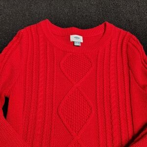 Old Navy Red Cable Knit Pullover Sweater Women's Junior Size Medium